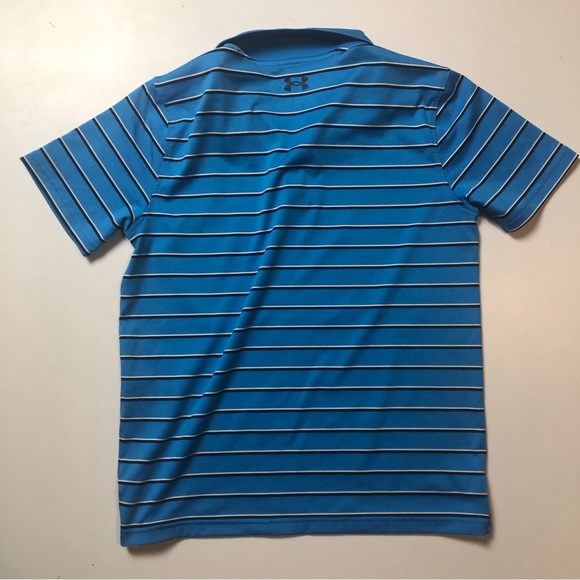 Under Armour Blue Loose Fit Golf Shirt Kids XL Heatgear - Picture 3 of 3
